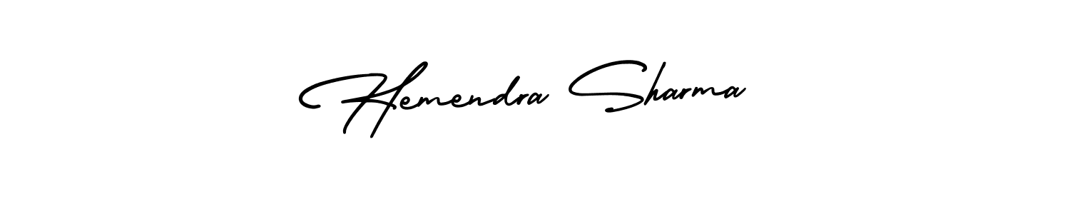 AmerikaSignatureDemo-Regular is a professional signature style that is perfect for those who want to add a touch of class to their signature. It is also a great choice for those who want to make their signature more unique. Get Hemendra Sharma name to fancy signature for free. Hemendra Sharma signature style 3 images and pictures png