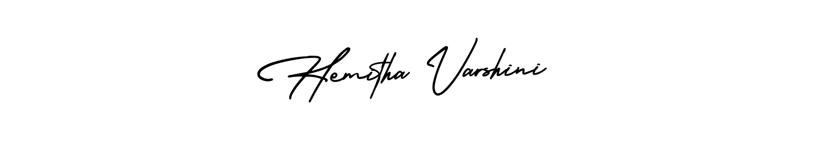 This is the best signature style for the Hemitha Varshini name. Also you like these signature font (AmerikaSignatureDemo-Regular). Mix name signature. Hemitha Varshini signature style 3 images and pictures png