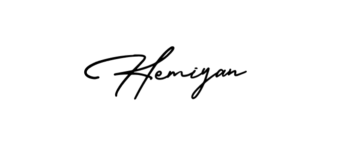 Use a signature maker to create a handwritten signature online. With this signature software, you can design (AmerikaSignatureDemo-Regular) your own signature for name Hemiyan. Hemiyan signature style 3 images and pictures png