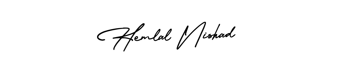 Hemlal Nishad stylish signature style. Best Handwritten Sign (AmerikaSignatureDemo-Regular) for my name. Handwritten Signature Collection Ideas for my name Hemlal Nishad. Hemlal Nishad signature style 3 images and pictures png