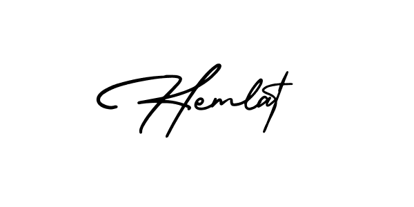 Hemlat stylish signature style. Best Handwritten Sign (AmerikaSignatureDemo-Regular) for my name. Handwritten Signature Collection Ideas for my name Hemlat. Hemlat signature style 3 images and pictures png