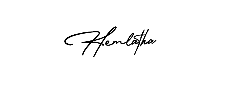 Design your own signature with our free online signature maker. With this signature software, you can create a handwritten (AmerikaSignatureDemo-Regular) signature for name Hemlatha. Hemlatha signature style 3 images and pictures png