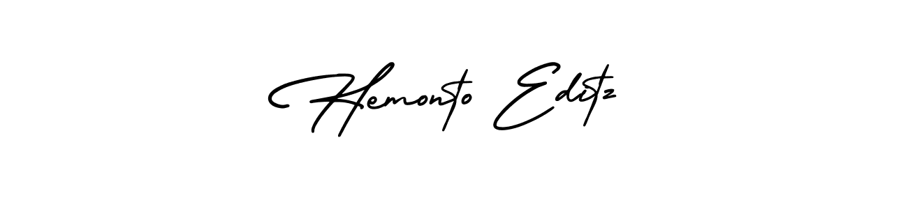 Hemonto Editz stylish signature style. Best Handwritten Sign (AmerikaSignatureDemo-Regular) for my name. Handwritten Signature Collection Ideas for my name Hemonto Editz. Hemonto Editz signature style 3 images and pictures png