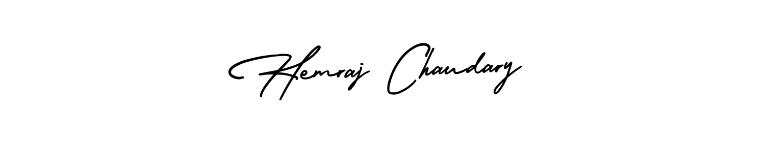 Make a beautiful signature design for name Hemraj Chaudary. With this signature (AmerikaSignatureDemo-Regular) style, you can create a handwritten signature for free. Hemraj Chaudary signature style 3 images and pictures png
