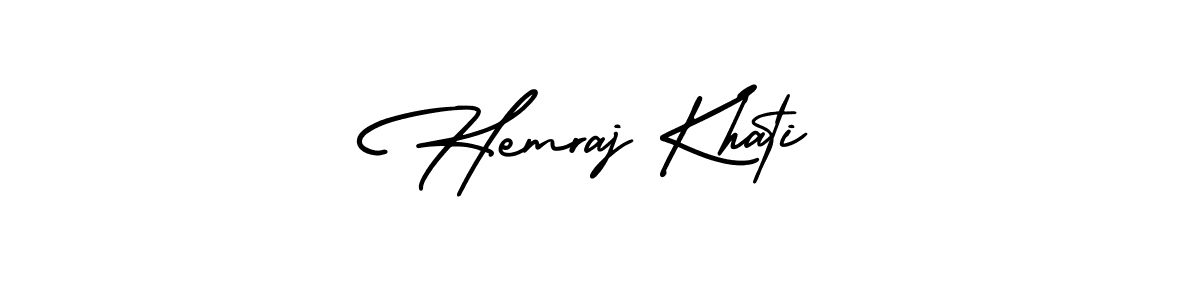 Also You can easily find your signature by using the search form. We will create Hemraj Khati name handwritten signature images for you free of cost using AmerikaSignatureDemo-Regular sign style. Hemraj Khati signature style 3 images and pictures png