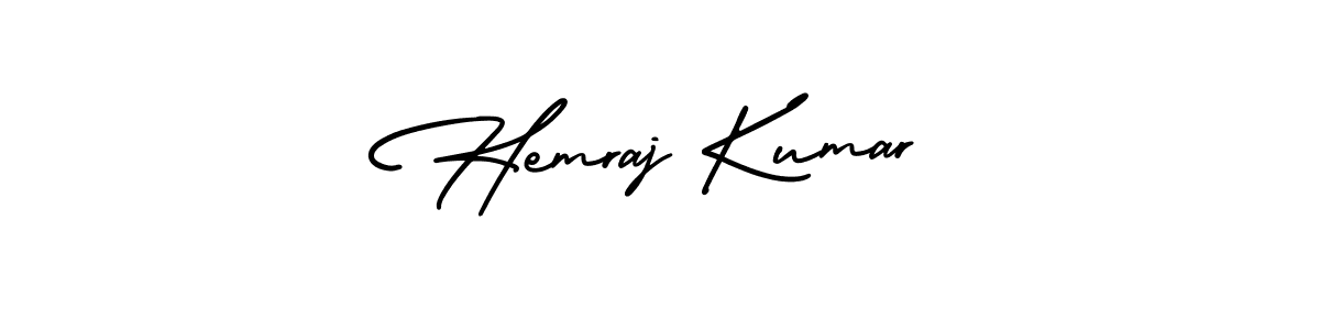 The best way (AmerikaSignatureDemo-Regular) to make a short signature is to pick only two or three words in your name. The name Hemraj Kumar include a total of six letters. For converting this name. Hemraj Kumar signature style 3 images and pictures png