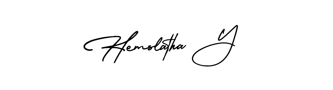 How to make Hemslatha Y signature? AmerikaSignatureDemo-Regular is a professional autograph style. Create handwritten signature for Hemslatha Y name. Hemslatha Y signature style 3 images and pictures png