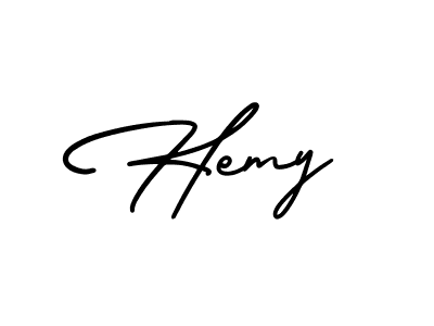 Make a beautiful signature design for name Hemy. With this signature (AmerikaSignatureDemo-Regular) style, you can create a handwritten signature for free. Hemy signature style 3 images and pictures png