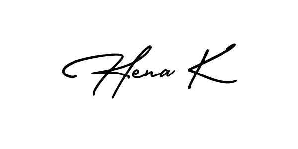 How to make Hena K signature? AmerikaSignatureDemo-Regular is a professional autograph style. Create handwritten signature for Hena K name. Hena K signature style 3 images and pictures png