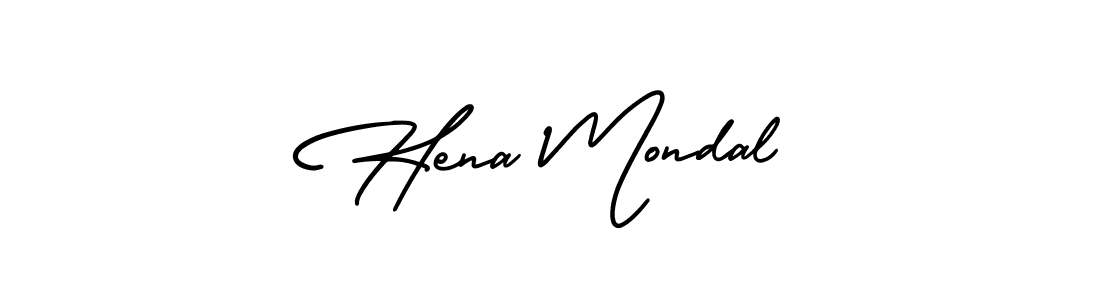 Make a beautiful signature design for name Hena Mondal. With this signature (AmerikaSignatureDemo-Regular) style, you can create a handwritten signature for free. Hena Mondal signature style 3 images and pictures png