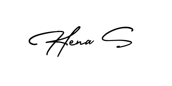 How to make Hena S name signature. Use AmerikaSignatureDemo-Regular style for creating short signs online. This is the latest handwritten sign. Hena S signature style 3 images and pictures png