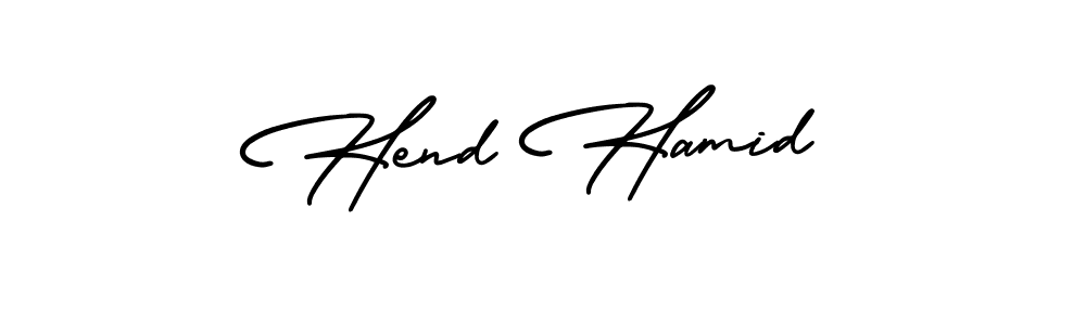 Design your own signature with our free online signature maker. With this signature software, you can create a handwritten (AmerikaSignatureDemo-Regular) signature for name Hend Hamid. Hend Hamid signature style 3 images and pictures png