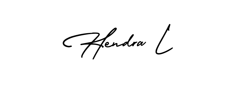 Make a beautiful signature design for name Hendra L. With this signature (AmerikaSignatureDemo-Regular) style, you can create a handwritten signature for free. Hendra L signature style 3 images and pictures png