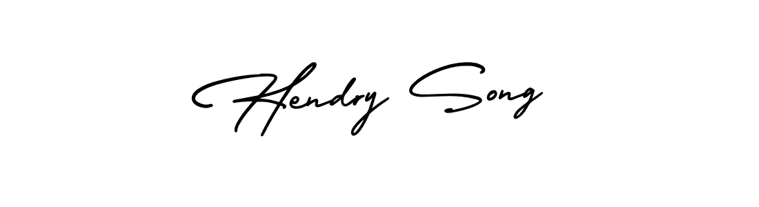 Make a beautiful signature design for name Hendry Song. With this signature (AmerikaSignatureDemo-Regular) style, you can create a handwritten signature for free. Hendry Song signature style 3 images and pictures png