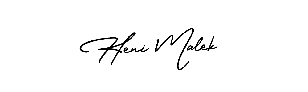 Make a beautiful signature design for name Heni Malek. With this signature (AmerikaSignatureDemo-Regular) style, you can create a handwritten signature for free. Heni Malek signature style 3 images and pictures png
