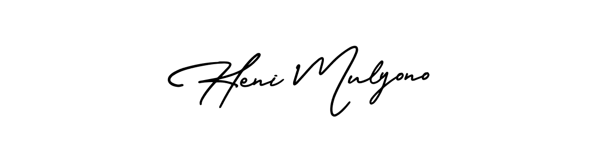 AmerikaSignatureDemo-Regular is a professional signature style that is perfect for those who want to add a touch of class to their signature. It is also a great choice for those who want to make their signature more unique. Get Heni Mulyono name to fancy signature for free. Heni Mulyono signature style 3 images and pictures png