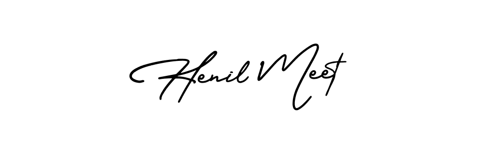 if you are searching for the best signature style for your name Henil Meet. so please give up your signature search. here we have designed multiple signature styles  using AmerikaSignatureDemo-Regular. Henil Meet signature style 3 images and pictures png