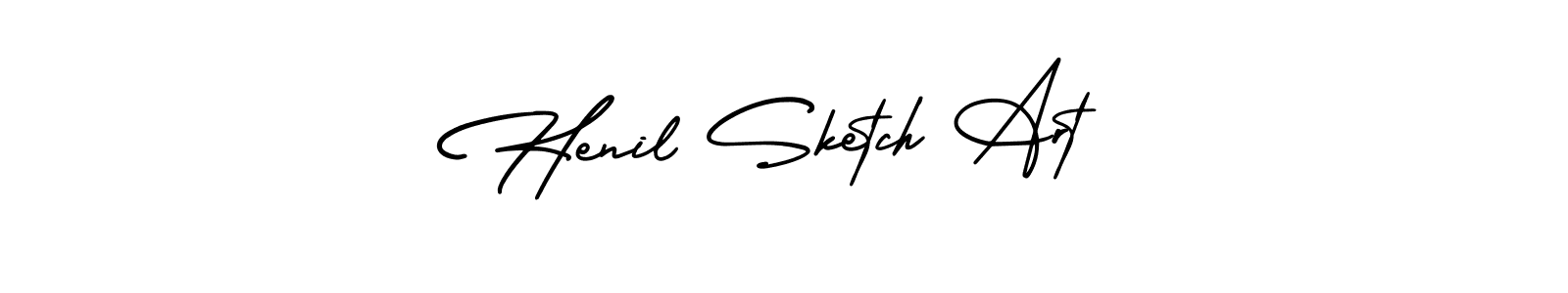 Use a signature maker to create a handwritten signature online. With this signature software, you can design (AmerikaSignatureDemo-Regular) your own signature for name Henil Sketch Art. Henil Sketch Art signature style 3 images and pictures png