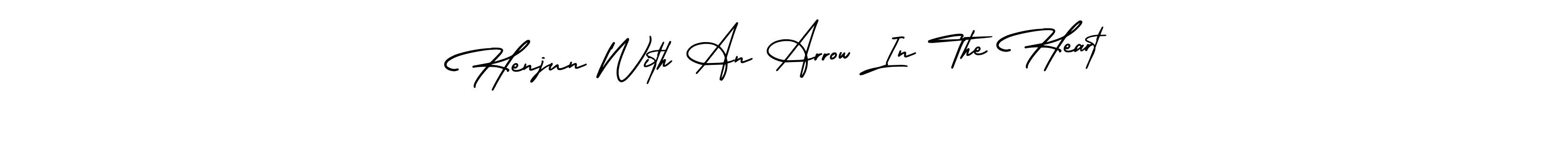 Use a signature maker to create a handwritten signature online. With this signature software, you can design (AmerikaSignatureDemo-Regular) your own signature for name Henjun With An Arrow In The Heart. Henjun With An Arrow In The Heart signature style 3 images and pictures png