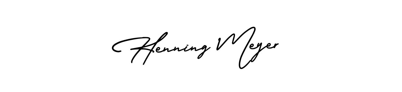 How to make Henning Meyer name signature. Use AmerikaSignatureDemo-Regular style for creating short signs online. This is the latest handwritten sign. Henning Meyer signature style 3 images and pictures png