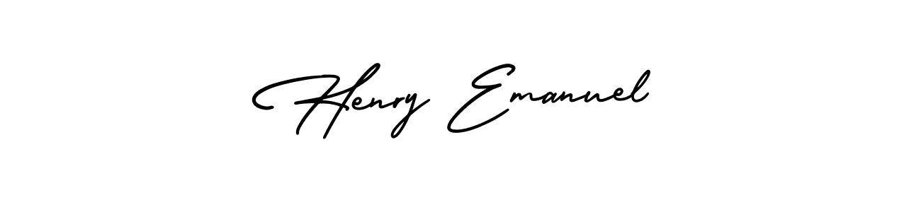 The best way (AmerikaSignatureDemo-Regular) to make a short signature is to pick only two or three words in your name. The name Henry Emanuel include a total of six letters. For converting this name. Henry Emanuel signature style 3 images and pictures png