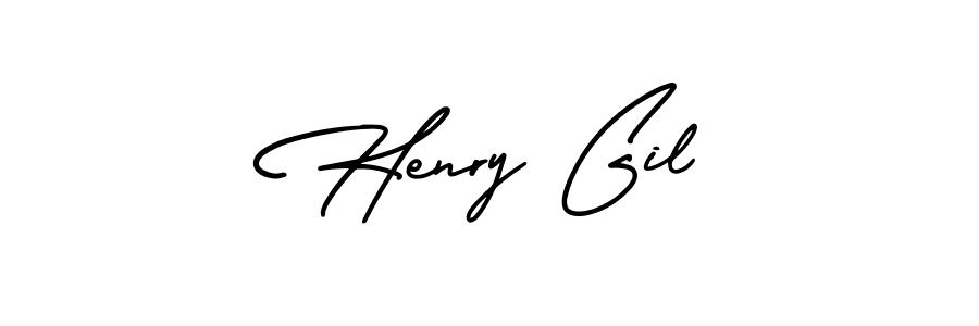 How to make Henry Gil name signature. Use AmerikaSignatureDemo-Regular style for creating short signs online. This is the latest handwritten sign. Henry Gil signature style 3 images and pictures png