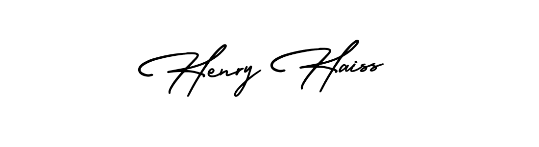 The best way (AmerikaSignatureDemo-Regular) to make a short signature is to pick only two or three words in your name. The name Henry Haiss include a total of six letters. For converting this name. Henry Haiss signature style 3 images and pictures png