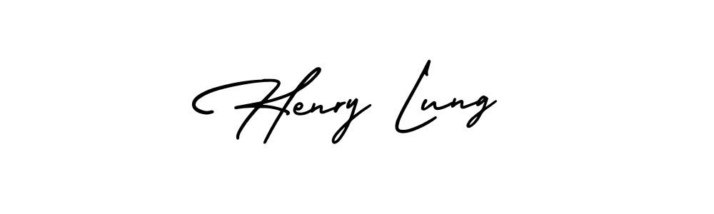 The best way (AmerikaSignatureDemo-Regular) to make a short signature is to pick only two or three words in your name. The name Henry Lung include a total of six letters. For converting this name. Henry Lung signature style 3 images and pictures png
