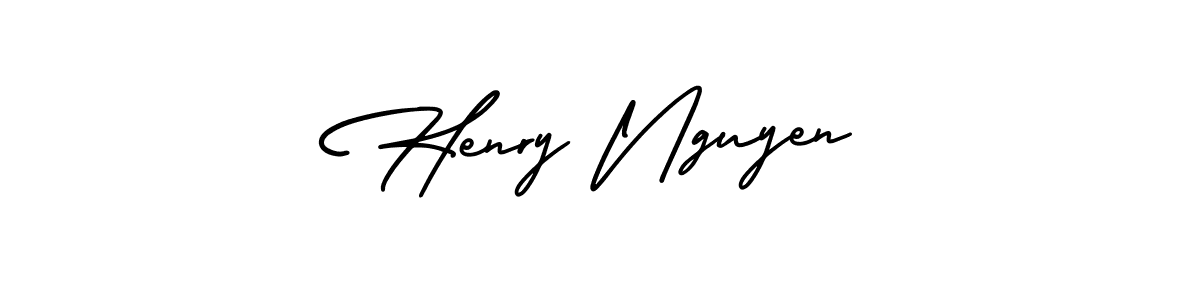 Henry Nguyen stylish signature style. Best Handwritten Sign (AmerikaSignatureDemo-Regular) for my name. Handwritten Signature Collection Ideas for my name Henry Nguyen. Henry Nguyen signature style 3 images and pictures png