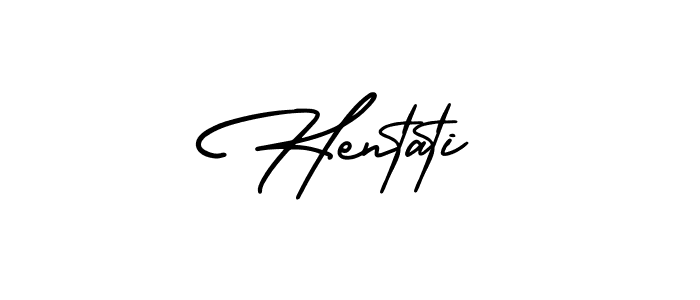 You should practise on your own different ways (AmerikaSignatureDemo-Regular) to write your name (Hentati) in signature. don't let someone else do it for you. Hentati signature style 3 images and pictures png