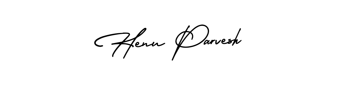 Also we have Henu Parvesh name is the best signature style. Create professional handwritten signature collection using AmerikaSignatureDemo-Regular autograph style. Henu Parvesh signature style 3 images and pictures png