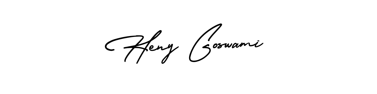 Make a short Heny Goswami signature style. Manage your documents anywhere anytime using AmerikaSignatureDemo-Regular. Create and add eSignatures, submit forms, share and send files easily. Heny Goswami signature style 3 images and pictures png