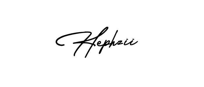 How to make Hephzii name signature. Use AmerikaSignatureDemo-Regular style for creating short signs online. This is the latest handwritten sign. Hephzii signature style 3 images and pictures png