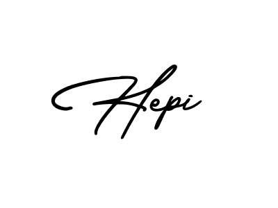 Make a beautiful signature design for name Hepi. With this signature (AmerikaSignatureDemo-Regular) style, you can create a handwritten signature for free. Hepi signature style 3 images and pictures png