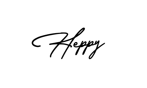 The best way (AmerikaSignatureDemo-Regular) to make a short signature is to pick only two or three words in your name. The name Heppy include a total of six letters. For converting this name. Heppy signature style 3 images and pictures png