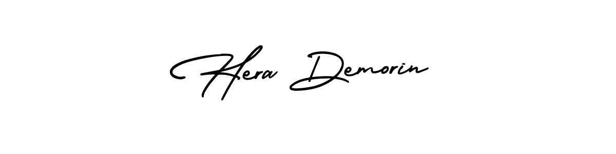 How to make Hera Demorin name signature. Use AmerikaSignatureDemo-Regular style for creating short signs online. This is the latest handwritten sign. Hera Demorin signature style 3 images and pictures png