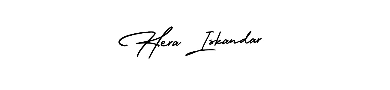 Use a signature maker to create a handwritten signature online. With this signature software, you can design (AmerikaSignatureDemo-Regular) your own signature for name Hera Iskandar. Hera Iskandar signature style 3 images and pictures png