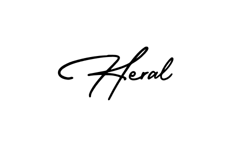 Make a beautiful signature design for name Heral. With this signature (AmerikaSignatureDemo-Regular) style, you can create a handwritten signature for free. Heral signature style 3 images and pictures png