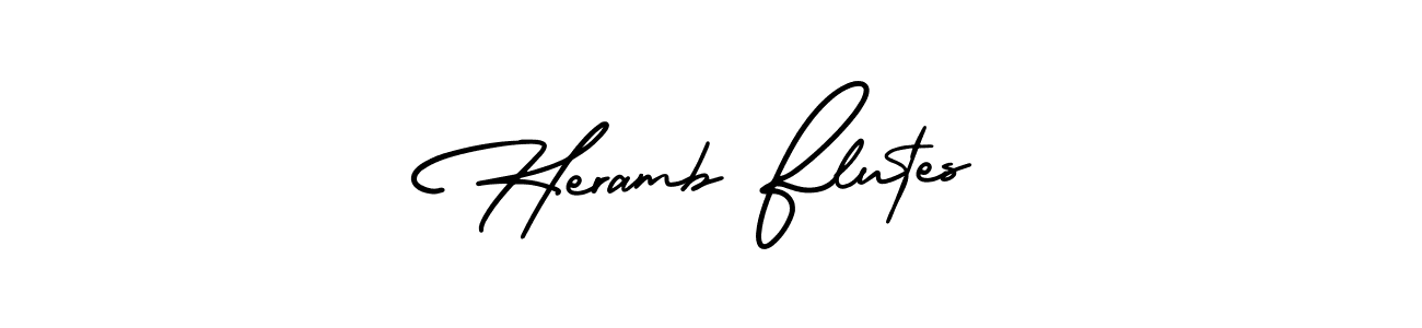 Design your own signature with our free online signature maker. With this signature software, you can create a handwritten (AmerikaSignatureDemo-Regular) signature for name Heramb Flutes. Heramb Flutes signature style 3 images and pictures png