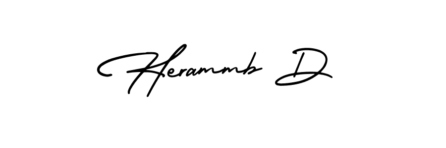 How to make Herammb D signature? AmerikaSignatureDemo-Regular is a professional autograph style. Create handwritten signature for Herammb D name. Herammb D signature style 3 images and pictures png