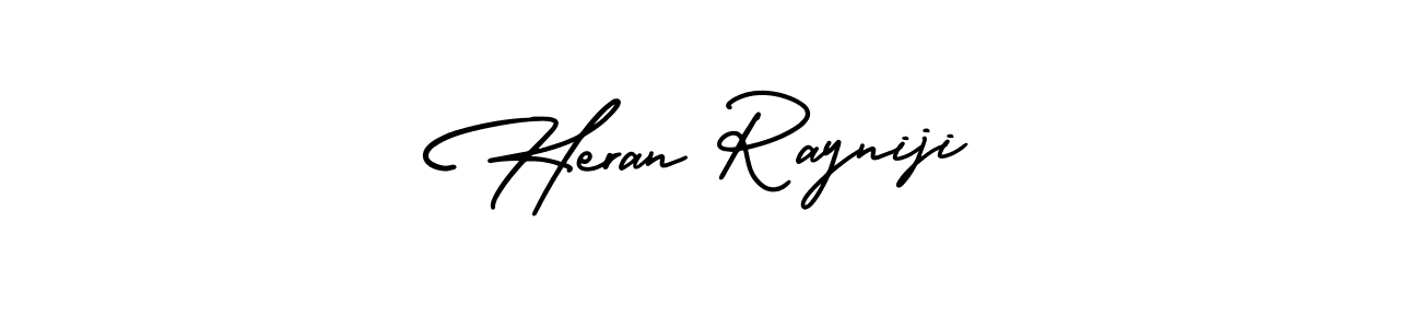 The best way (AmerikaSignatureDemo-Regular) to make a short signature is to pick only two or three words in your name. The name Heran Rayniji include a total of six letters. For converting this name. Heran Rayniji signature style 3 images and pictures png