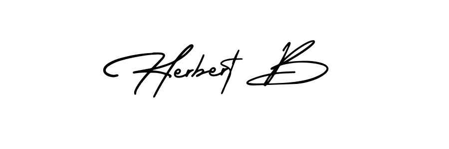 Design your own signature with our free online signature maker. With this signature software, you can create a handwritten (AmerikaSignatureDemo-Regular) signature for name Herbert B. Herbert B signature style 3 images and pictures png