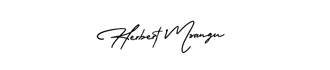 The best way (AmerikaSignatureDemo-Regular) to make a short signature is to pick only two or three words in your name. The name Herbert Msangu include a total of six letters. For converting this name. Herbert Msangu signature style 3 images and pictures png