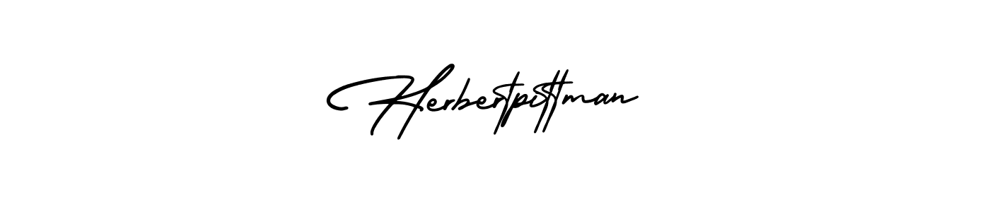 You should practise on your own different ways (AmerikaSignatureDemo-Regular) to write your name (Herbertpittman) in signature. don't let someone else do it for you. Herbertpittman signature style 3 images and pictures png