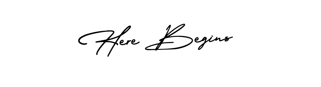 Design your own signature with our free online signature maker. With this signature software, you can create a handwritten (AmerikaSignatureDemo-Regular) signature for name Here Begins. Here Begins signature style 3 images and pictures png