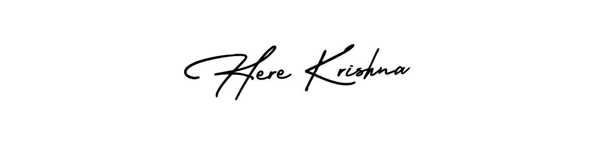 How to make Here Krishna name signature. Use AmerikaSignatureDemo-Regular style for creating short signs online. This is the latest handwritten sign. Here Krishna signature style 3 images and pictures png