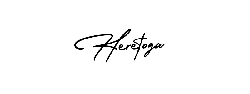 How to make Heretoga signature? AmerikaSignatureDemo-Regular is a professional autograph style. Create handwritten signature for Heretoga name. Heretoga signature style 3 images and pictures png