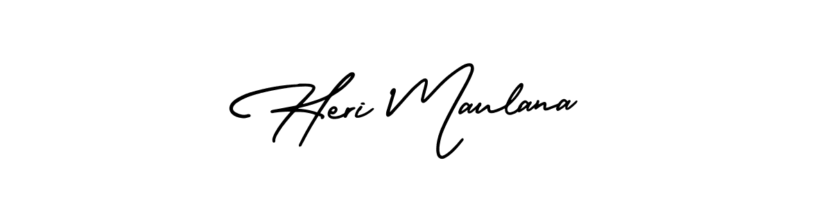 Create a beautiful signature design for name Heri Maulana. With this signature (AmerikaSignatureDemo-Regular) fonts, you can make a handwritten signature for free. Heri Maulana signature style 3 images and pictures png