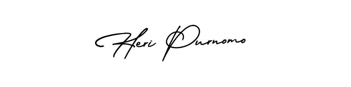 How to make Heri Purnomo name signature. Use AmerikaSignatureDemo-Regular style for creating short signs online. This is the latest handwritten sign. Heri Purnomo signature style 3 images and pictures png