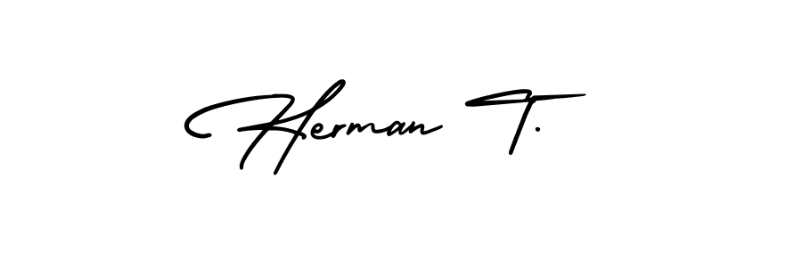 Herman T. stylish signature style. Best Handwritten Sign (AmerikaSignatureDemo-Regular) for my name. Handwritten Signature Collection Ideas for my name Herman T.. Herman T. signature style 3 images and pictures png